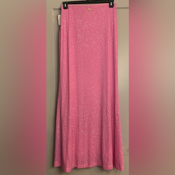 NWT Show Me Your Mumu x Barbie RSVP Skirt Size Large Pink Sequins Maxi Skirt - Picture 6 of 16